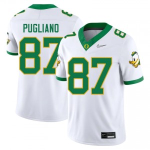 Elite Thread A.J. Pugliano #87 Oregon White Jersey | Men University Football Stitch Fan Gear 17590491