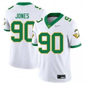 Oregon Ducks Anthony Jones #90 White Jersey | Pro Cut Embroidery NCAA Football Men Apparel 52203686