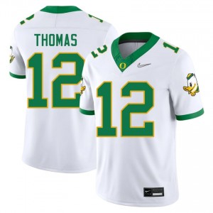 #12 Brock Thomas Oregon White Jersey | Authentic Stitch Men Player Football Gear 14307803