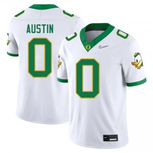 #0 Daylen Austin Oregon White Jersey | Authentic Stitched Men Player Football Gear 24041284