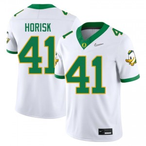 White Dutch Horisk #41 Oregon Ducks Jersey | Men High School Football Licensed Embroidery 35995683