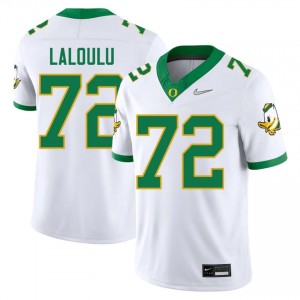 #72 Iapani Laloulu Ducks White Jersey | Authentic Stitch Men Player Football Gear 95626601