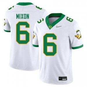 #6 Jerry Mixon Oregon White Jersey | Authentic Embroidery Men Player Football Gear 64425046
