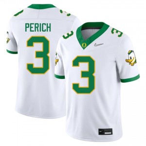 Elite Thread Koi Perich #3 Ducks White Jersey | Men University Football Embroidery Fan Gear 64210022
