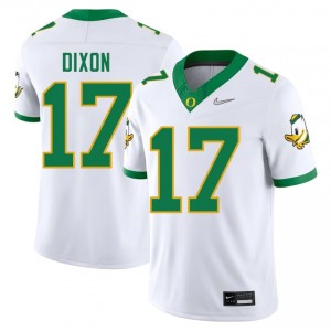 White Markus Dixon #17 UO Ducks Jersey | Men High School Football Moisture Wicking Embroidery 71722792
