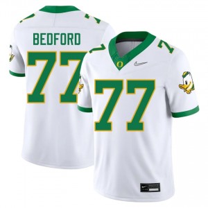 White Matthew Bedford #77 Ducks Jersey | Men High School Football Moisture Wicking Embroidery 78972857