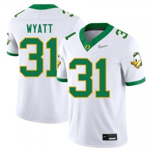 White Nasir Wyatt #31 Ducks Jersey | Men High School Football Moisture Wicking Embroidery 51254208