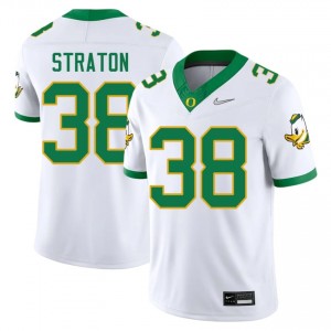 #38 Will Straton Ducks White Jersey | Alumni Embroidery Men Player Football Gear 79976774