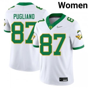 White A.J. Pugliano #87 Oregon Jersey | Women High School Football Licensed Embroidery 30031826