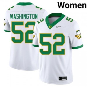 #52 A'Mauri Washington UO Ducks White Jersey | Authentic Stitch Women Player Football Gear 66449670