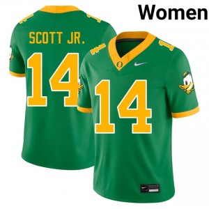 Oregon Ducks Aaron Scott Jr. #14 Green Jersey | Premium Embroidery NCAA Football Women Apparel 99784998