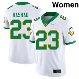 #23 Ahmad Rashad Oregon White Jersey | Authentic Stitch Women Player Football Gear 68644220