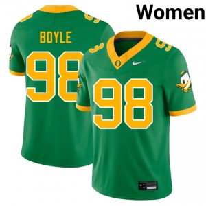 #98 Andrew Boyle Oregon Green Jersey | Classic Stitched Women Player Football Gear 68933406