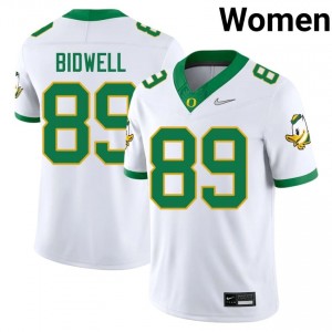 #89 Brady Bidwell UO Ducks White Jersey | Alumni Stitched Women Player Football Gear 56411435