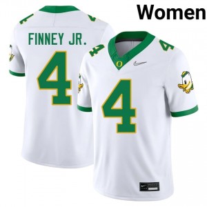 White Brandon Finney Jr. #4 UO Ducks Jersey | Women High School Football Licensed Stitched 41157387
