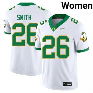 Officially Licensed Brandon Smith #26 Ducks White Jersey | Women University Football Stitch Fan Gear 15304849