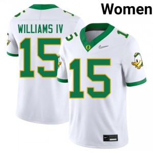 #15 Carl Williams IV Oregon White Jersey | Alumni Stitch Women Player Football Gear 66643302