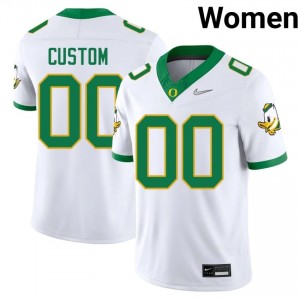 Oregon Ducks Custom #00 White Jersey | Pro Cut Embroidery NCAA Football Women Apparel 68705530