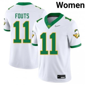 White Dan Fouts #11 Ducks Jersey | Women High School Football Moisture Wicking Stitch 95654974
