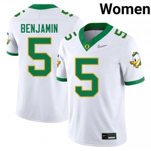 #5 Davon Benjamin Ducks White Jersey | Alumni Stitch Women Player Football Gear 84490587