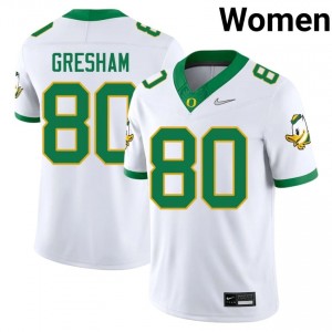 White Dillon Gresham #80 UO Jersey | Women High School Football Licensed Stitched 79388458