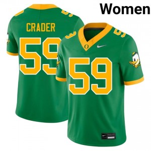 Durable Fox Crader #59 Ducks Green Jersey | Women University Football Swen Fan Gear 62188406