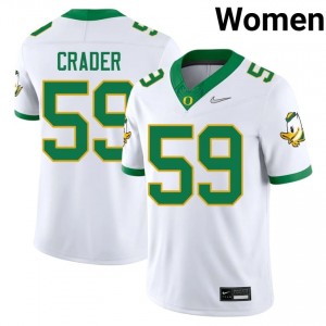 White Fox Crader #59 Oregon Ducks Jersey | Women High School Football Moisture Wicking Stitched 38154755