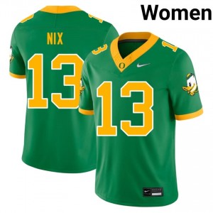 #13 Gavin Nix Ducks Green Jersey | Classic Embroidery Women Player Football Gear 53843821