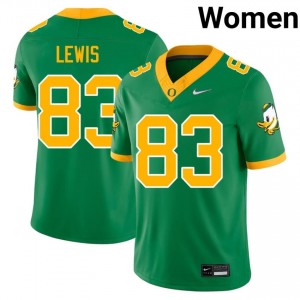 Green Hudson Lewis #83 Ducks Jersey | Women High School Football Fresh Embroidery 30385547