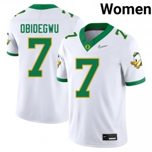 Elite Thread Ify Obidegwu #7 UO White Jersey | Women University Football Stitched Fan Gear 71256818