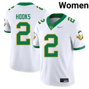 White Iverson Hooks #2 Ducks Jersey | Women High School Football Licensed Stitch 94126088