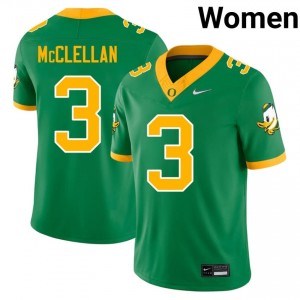 Jeremiah McClellan #3 UO Jersey | Pro-Grade Green College Football Women Embroidery 83781467