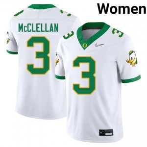 Officially Licensed Jeremiah McClellan #3 Oregon White Jersey | Women University Football Stitch Fan Gear 39773225