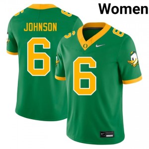 Juwan Johnson #6 Oregon Jersey | Exclusive Green College Football Women Embroidery 38972535