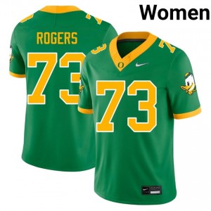 Kawika Rogers #73 Ducks Jersey | Exclusive Green College Football Women Embroidery 98182747