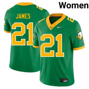 Green LaMichael James #21 Ducks Jersey | Women High School Football Fresh Embroidery 86403947