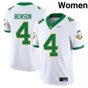 Malik Benson #4 Oregon Ducks Jersey | Gameday White College Football Women Stitch 50439798
