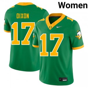Oregon Ducks Markus Dixon #17 Green Jersey | Essential Embroidery NCAA Football Women Apparel 86711336