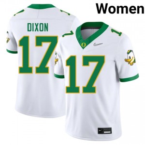 Markus Dixon #17 Ducks Jersey | Iconic White College Football Women Stitch 26422371