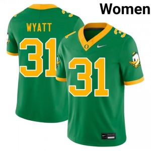 UO Ducks Nasir Wyatt #31 Green Jersey | Essential Embroidery NCAA Football Women Apparel 93009355