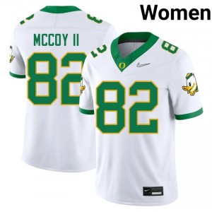 #82 Nathan McCoy II Oregon Ducks White Jersey | Authentic Stitch Women Player Football Gear 22410317