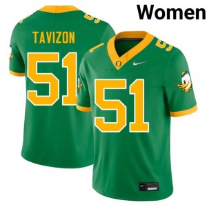 Durable Prince Tavizon #51 UO Green Jersey | Women University Football Embroidery Fan Gear 68101909