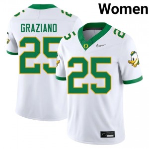 #25 Rocco Graziano UO White Jersey | Authentic Stitched Women Player Football Gear 40863144