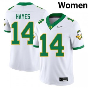 White Ryder Hayes #14 Ducks Jersey | Women High School Football Licensed Stitch 40033372