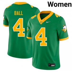 Tradarian Ball #4 Oregon Ducks Jersey | Pro-Grade Green College Football Women Embroidery 10519636