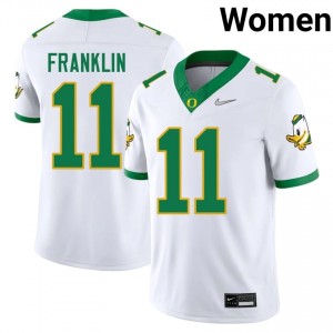 Officially Licensed Troy Franklin #11 Ducks White Jersey | Women University Football Stitch Fan Gear 16951047