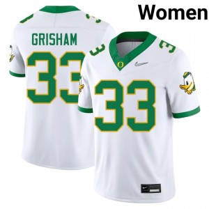 Zach Grisham #33 Ducks Jersey | Gameday White College Football Women Stitch 34730248
