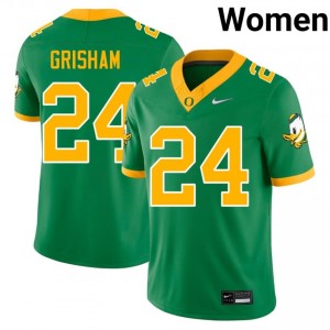 Top-Tier Zach Grisham #24 Oregon Ducks Green Jersey | Women University Football Stitched Fan Gear 47078066
