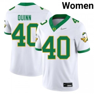 Elite Thread Zander Quinn #40 UO White Jersey | Women University Football Stitch Fan Gear 95723220