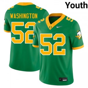 #52 A'Mauri Washington Oregon Ducks Green Jersey | Elite Stitched Youth Player Football Gear 50981409